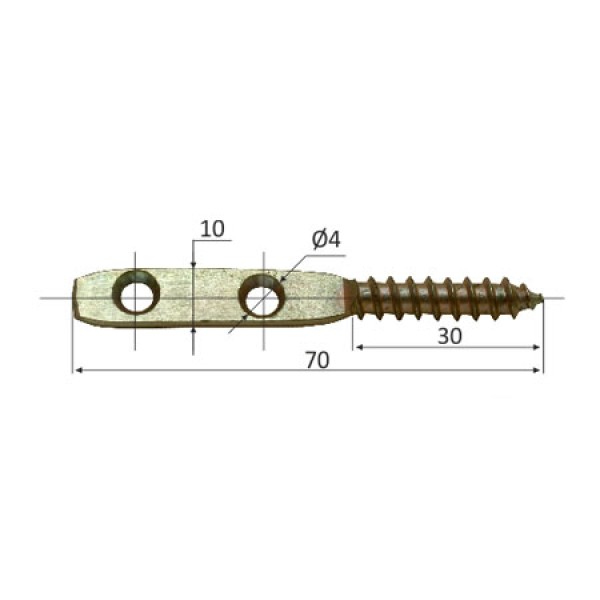 Suport pentru poliță plat cu filet lemn 30mm, 10x40mm - feronerie de calitate Suport pentru poliță plat cu filet lemn 30mm, 10x40mm - feronerie de calitate