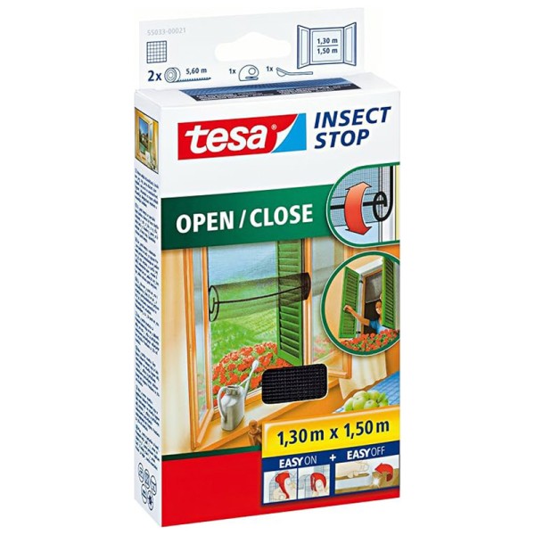 PLASA INSECTE PENTRU GEAM DETASABIL - 130X150CM / NEGRU