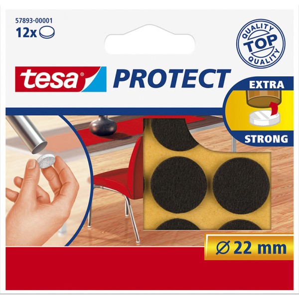 Protecție antizgârieturi rotund - 22mm, maro, 12/set pentru gospodărie