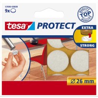 Protecție antizgârieturi rotund 26mm alb, 9/set pentru locuință