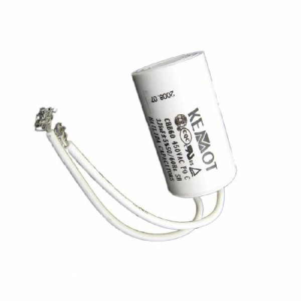 Condensator motor cu fir connector 3.75µf / 450v pentru aplicații electrice