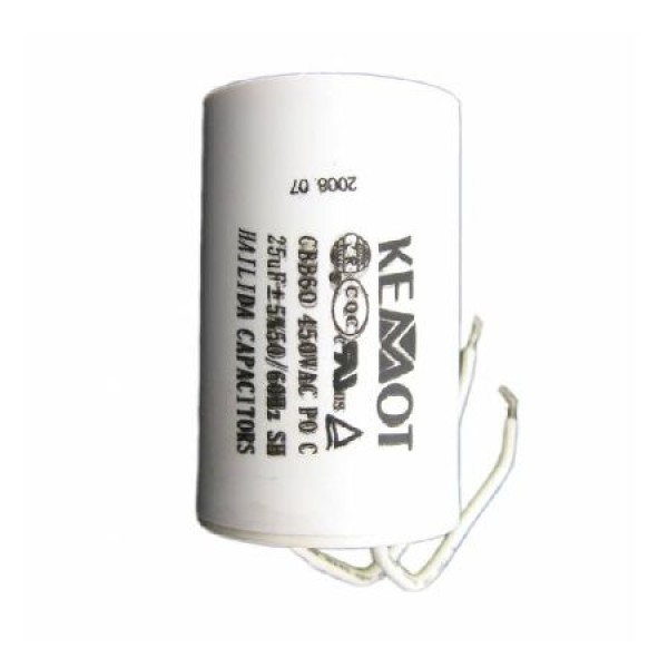Condensator motor cu fir conectator 25.00µf / 450v - electricitate de înaltă calitate
