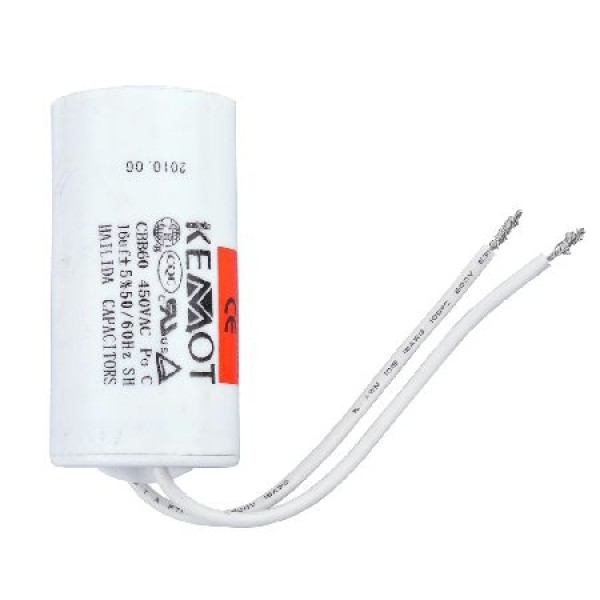 Condensator motor 8.00µf / 450v cu fir conector - fiabilitate și performanță